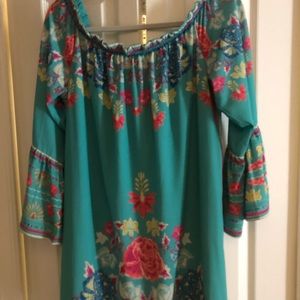 Flying Tomato colorful off the shoulder dress